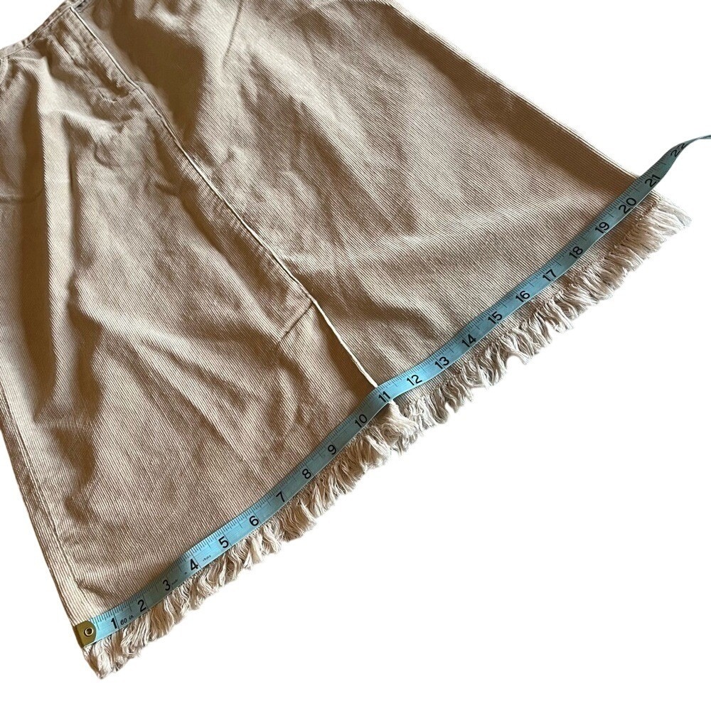 Christopher & Banks Tan Corduroy Fringed Midi Skirt Womens 8 Stretch Straight - Picture 5 of 7